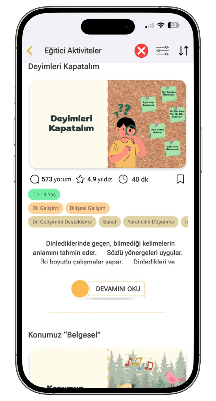 Ev Okulu App 'Etkinlikler'de neler var?